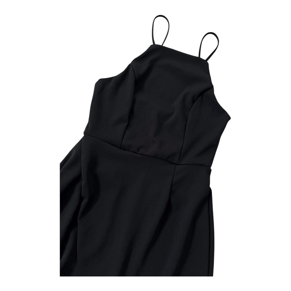 Francescas EMORY PARK Halter Dress Black Side Ruffle Spaghetti Strap Small - Picture 2 of 4